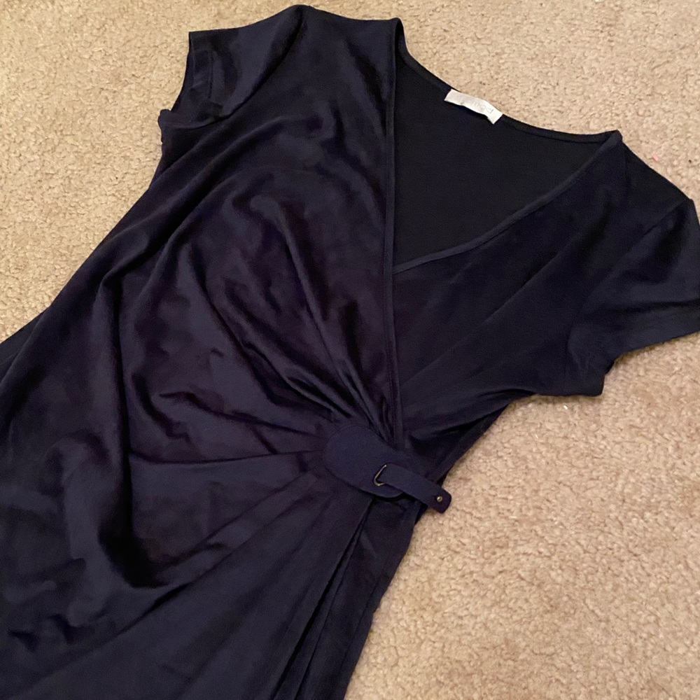 Promod Navy Blue Faux Wrap Dress